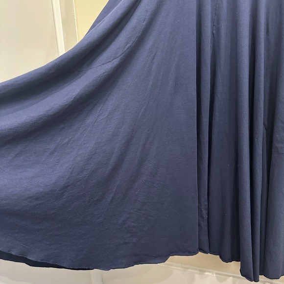 Peruvian Connection Ariana Navy Blue Stretch Jersey Turtleneck Midi Dress Large - Picture 7 of 13